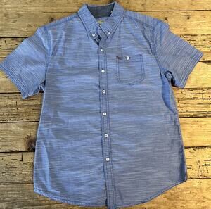 PX Los Angeles Mens Size M Blue Short Sleeve Button Up NWOT